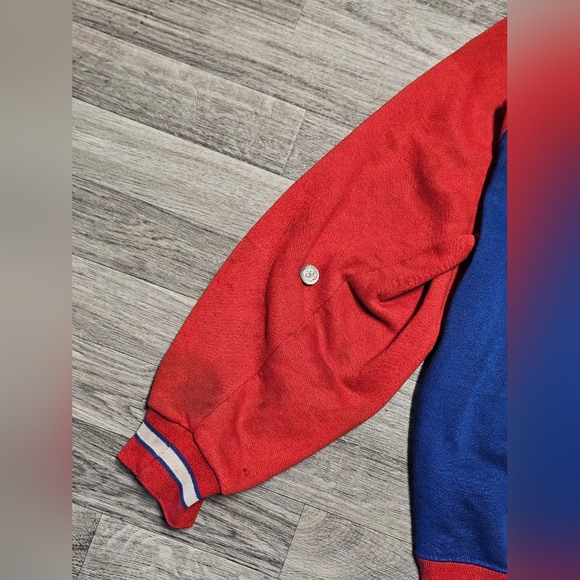 Vintage 90s Chicago Cubs Starter Hoodie Pullover Size L Sweatshirt MLB Blue Red - Picture 16 of 16